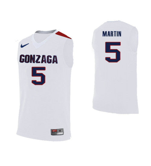 Gonzaga Bulldogs 5 Alex Martin White College Basketball Jersey retro stitched fan jersey RTJ11099 image 1