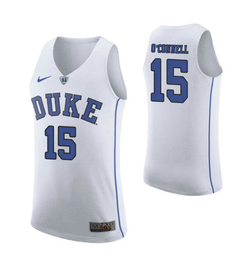Duke Blue Devils 15 Alex Oconnell College Basketball Jersey White retro stitched fan jersey RTJ11571 image 1