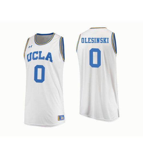 UCLA Bruins 0 Alex Olesinski College Basketball Jersey White 5022 retro stitched fan jersey RTJ7627 image 1