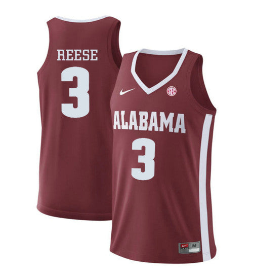 Alabama Crimson Tide 3 Alex Reese College Basketball Jersey Red 48 retro stitched fan jersey RTJ12601 image 1