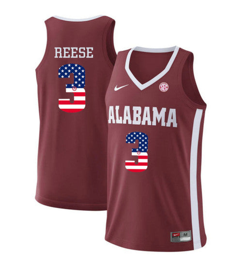 Alabama Crimson Tide 3 Alex Reese College Basketball Jersey Red 47 retro stitched fan jersey RTJ12602 image 1