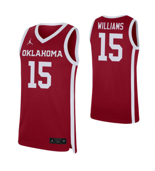Oklahoma Sooners 15 Alondes Williams Crimson College Basketball Jersey retro stitched fan jersey RTJ8560 image 1