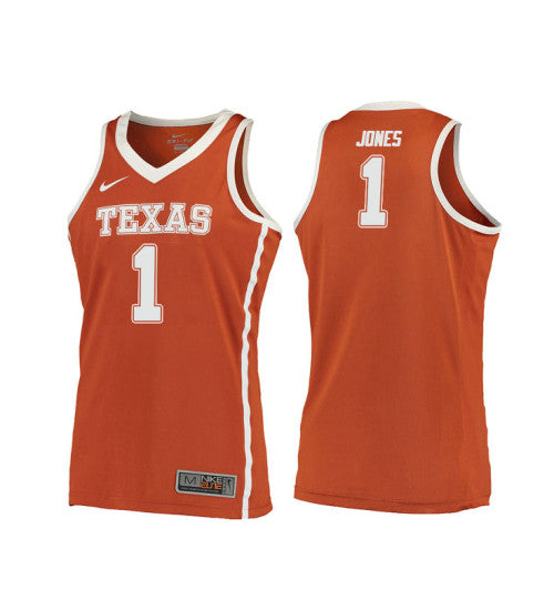 Texas Longhorns 1 Andrew Jones College Basketball Jersey Orange 4844 retro stitched fan jersey RTJ7805 image 1