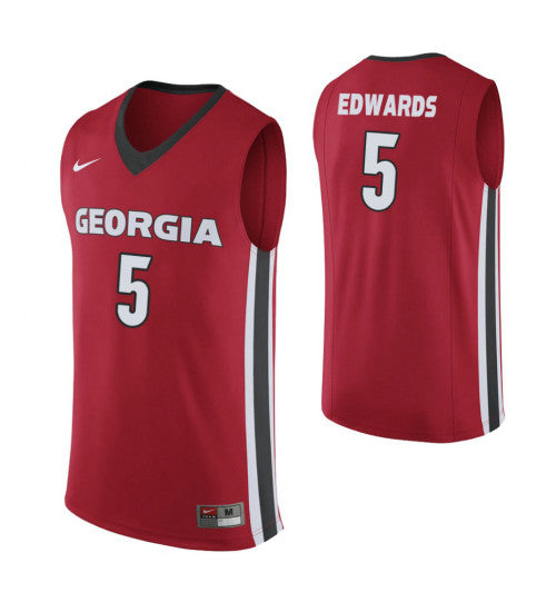 Georgia Bulldogs Anthony Edwards College Basketball Jersey Red retro stitched fan jersey RTJ11183 image 1