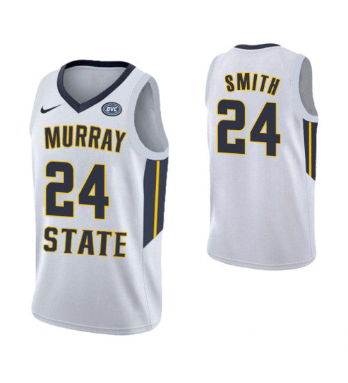 Murray State Racers 24 Anthony Smith College Basketball Jersey White retro stitched fan jersey RTJ3383 image 1