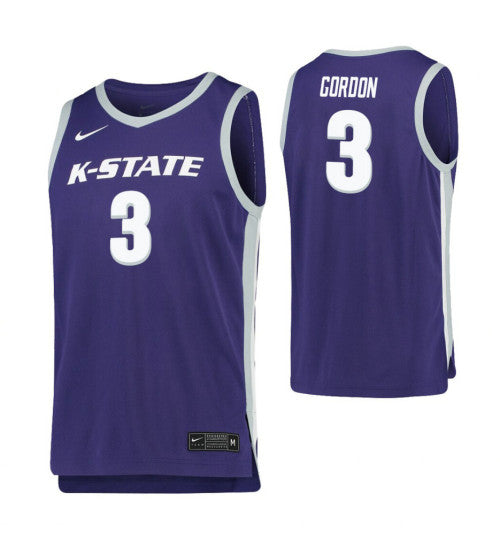 Antonio Gordon College Basketball Jersey Purple Kansas State Wildcats retro stitched fan jersey RTJ6640 image 1