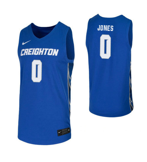 Creighton Bluejays 0 Antwann Jones Royal College Basketball Jersey retro stitched fan jersey RTJ11793 image 1