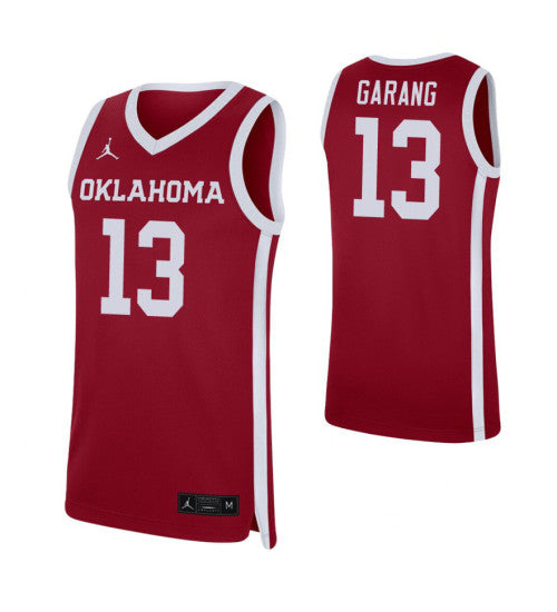 Oklahoma Sooners 13 Anyang Garang Crimson College Basketball Jersey retro stitched fan jersey RTJ2775 image 1