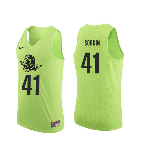Oregon Ducks 41 Roman Sorkin College Basketball Jersey Apple Green retro stitched fan jersey RTJ2588 image 1