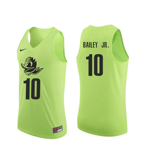 Oregon Ducks 10 Victor Bailey Jr College Basketball Jersey Apple Green 10000 retro stitched fan jersey RTJ2649 image 1
