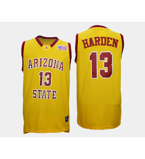 Arizona State Sun Devils 13 James Harden Gold Alternate College Basketball Jersey retro stitched fan jersey RTJ6622