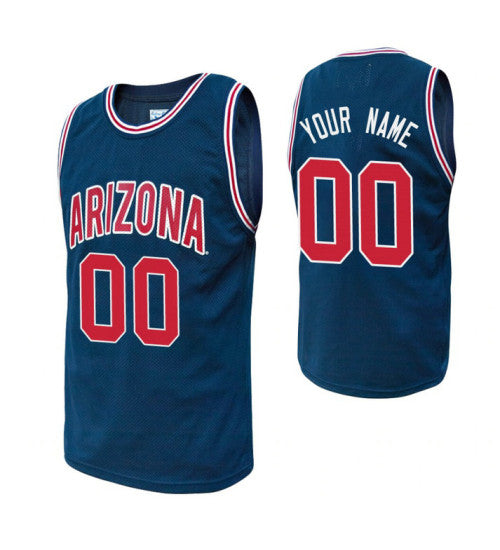 Arizona Wildcats Custom College Basketball Alumni Jersey Navy retro stitched fan jersey RTJ12290 image 1