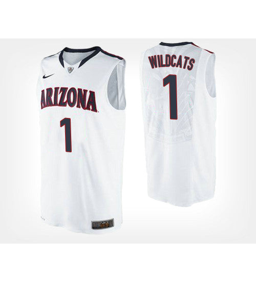 Arizona Wildcats 1 White College Basketball Jersey retro stitched fan jersey RTJ12439 image 1