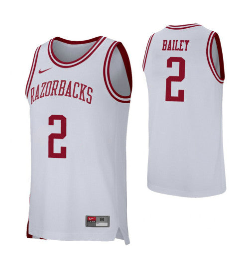 Arkansas Razorbacks 2 Adrio Bailey White College Basketball Jersey retro stitched fan jersey RTJ12263 image 1