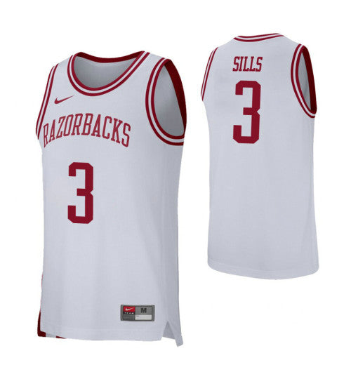 Arkansas Razorbacks Retro Desi Sills College Basketball Jersey White retro stitched fan jersey RTJ12247 image 1
