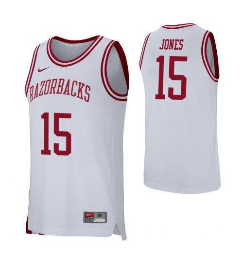 Arkansas Razorbacks Retro Mason Jones College Basketball Jersey White retro stitched fan jersey RTJ6343 image 1