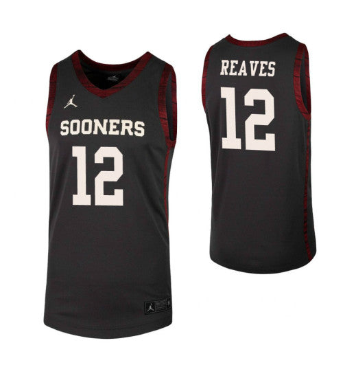Austin Reaves College Basketball Jersey Anthracite Oklahoma Sooners retro stitched fan jersey RTJ6290 image 1