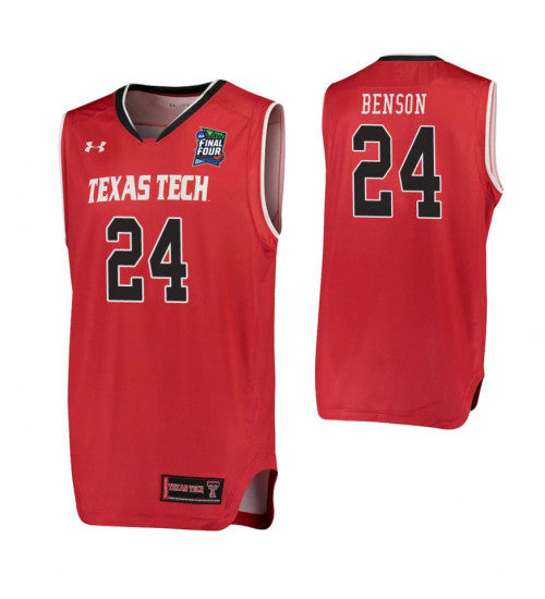 Avery Benson Texas Tech Red Raiders Red Final Four College Basketball Jersey retro stitched fan jersey RTJ12188 image 1