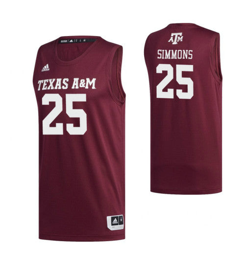 Texas Aampm Aggies 25 Bakari Simmons Maroon College Basketball Jersey retro stitched fan jersey RTJ2054 image 1