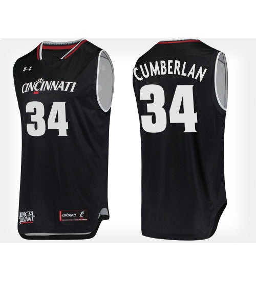 Cincinnati Bearcats 34 Jarron Cumberland Blue Home College Basketball Jersey retro stitched fan jersey RTJ11893 image 1