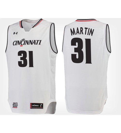 Cincinnati Bearcats 31 Sam Martin White Road College Basketball Jersey retro stitched fan jersey RTJ11901 image 1
