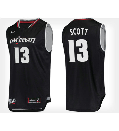 Cincinnati Bearcats 13 Tre Scott Blue Home College Basketball Jersey retro stitched fan jersey RTJ11927 image 1