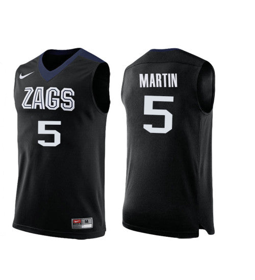 Gonzaga Bulldogs 5 Alex Martin College Basketball Jersey Black retro stitched fan jersey RTJ5222 image 1