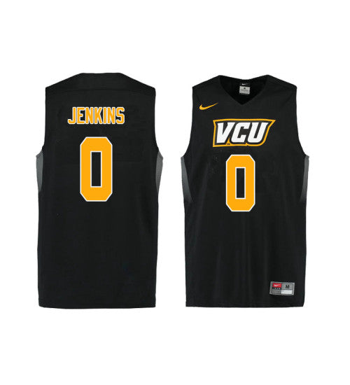 Vcu Rams 0 Deriante Jenkins College Basketball Jersey Black retro stitched fan jersey RTJ7281 image 1