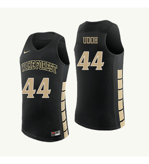 Wake Forest Demon Deacons 44 Ona Udoh College Basketball Jersey Black retro stitched fan jersey RTJ7051 image 1
