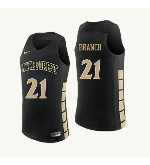 Wake Forest Demon Deacons 21 Raegyn Branch College Basketball Jersey Black retro stitched fan jersey RTJ7058 image 1