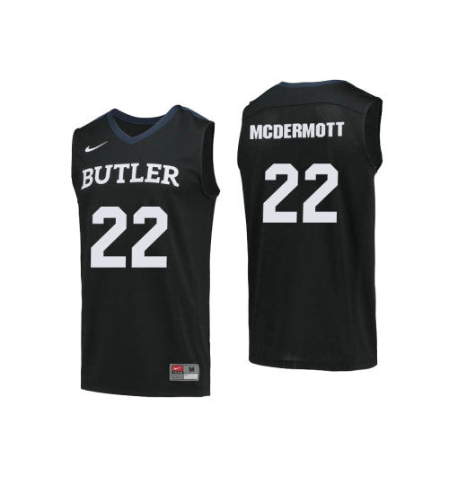 Butler Bulldogs 22 Sean Mcdermott College Basketball Jersey Black retro stitched fan jersey RTJ12110 image 1