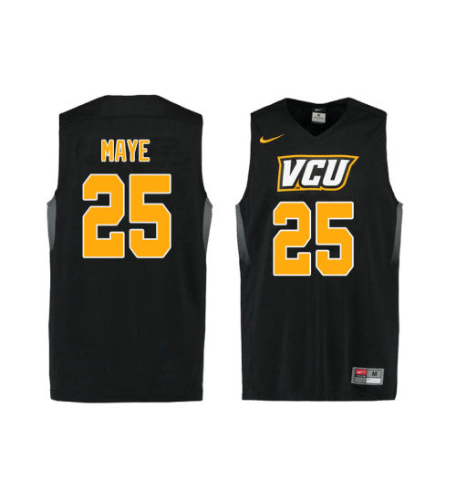 Vcu Rams 25 Tyler Maye College Basketball Jersey Black retro stitched fan jersey RTJ1513 image 1
