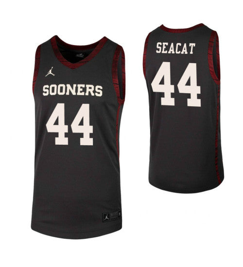 Blake Seacat College Basketball Jersey Anthracite Oklahoma Sooners retro stitched fan jersey RTJ6258 image 1