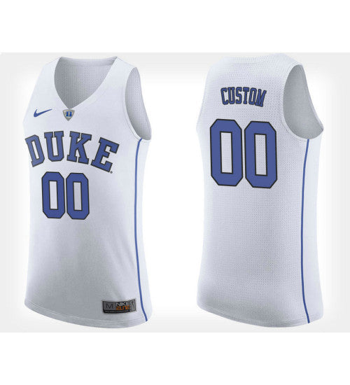 Duke Blue Devils 00 Custom White Road Jersey College Basketball retro stitched fan jersey RTJ11634 image 1