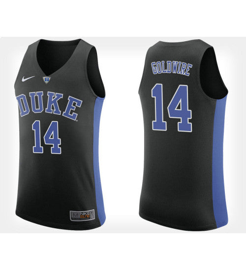 Duke Blue Devils 14 Jordan Goldwire Black Alternate College Basketball Jersey retro stitched fan jersey RTJ11580 image