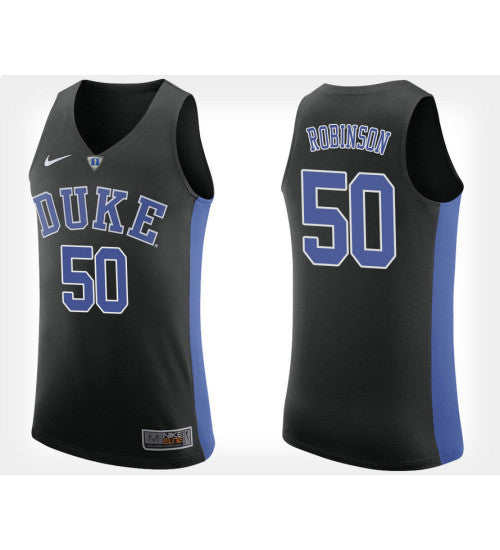 Duke Blue Devils 50 Justin Robinson Black Alternate College Basketball Jersey retro stitched fan jersey RTJ11472 image