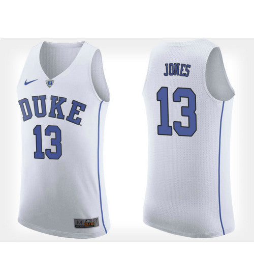 Duke Blue Devils 13 Matt Jones White Road College Basketball Jersey retro stitched fan jersey RTJ5698 image 1