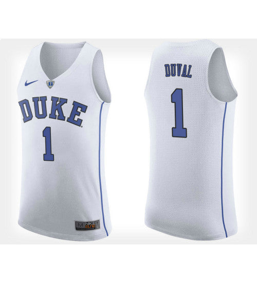 Duke Blue Devils 1 Trevon Duval White Road College Basketball Jersey retro stitched fan jersey RTJ5730 image 1