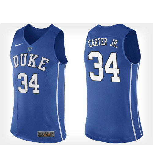 Duke Blue Devils 34 Wendell Carter Jr Blue Home College Basketball Jersey retro stitched fan jersey RTJ5617 image 1