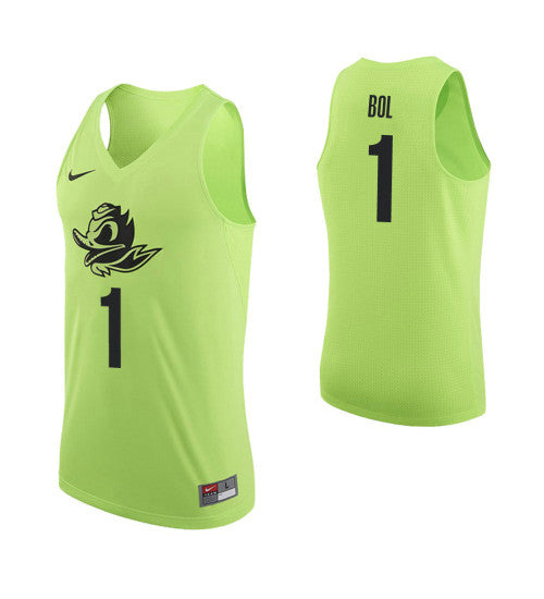 Oregon Ducks 1 Bol Bol College Basketball Jersey Apple Green retro stitched fan jersey RTJ8450 image 1
