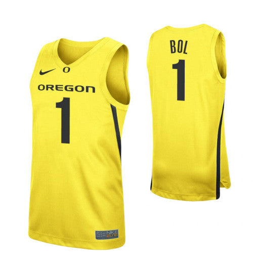 Bol Bol College Basketball Jersey Yellow Oregon Ducks retro stitched fan jersey RTJ6256 image 1