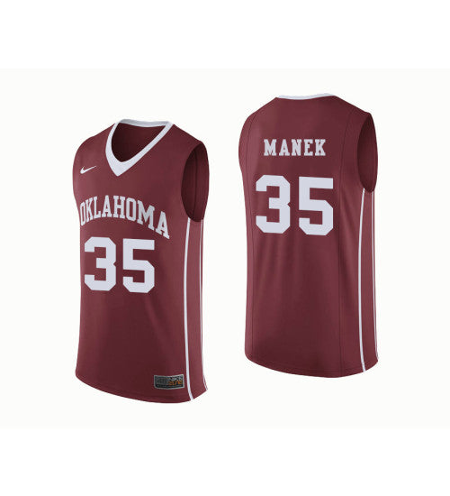 Oklahoma Sooners 35 Brady Manek College Basketball Jersey Crimson retro stitched fan jersey RTJ8520 image 1