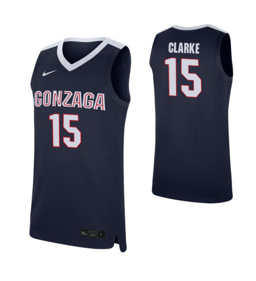 Gonzaga Bulldogs 15 On Clarke Navy College Basketball Jersey retro stitched fan jersey RTJ11140 image 1