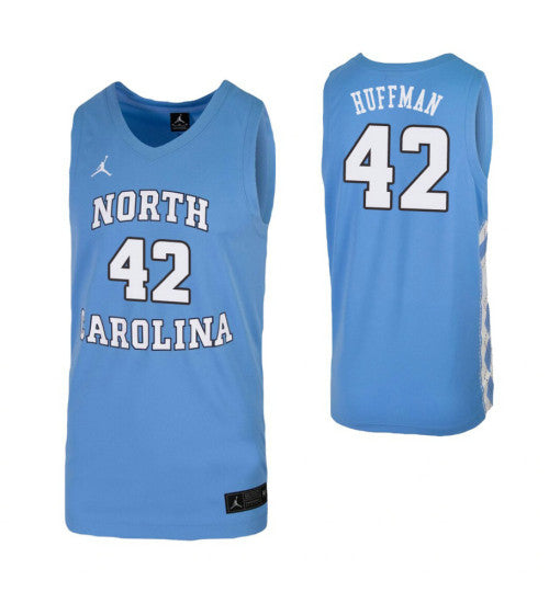 North Carolina Tar Heels 42 On Huffman Carolina Blue College Basketball Jersey 3738 retro stitched fan jersey RTJ8911