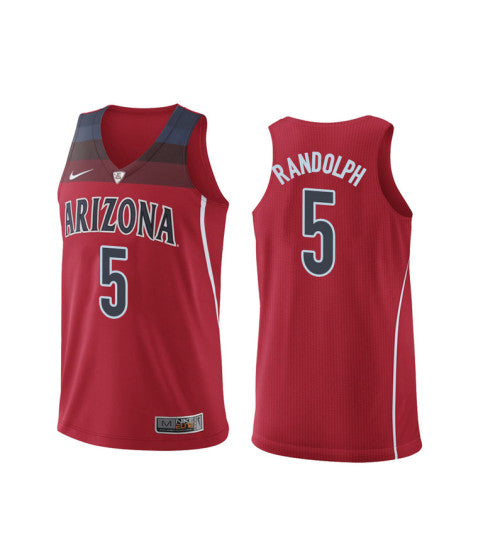 Arizona Wildcats 5 On Randolph College Basketball Jersey Red retro stitched fan jersey RTJ12332 image 1
