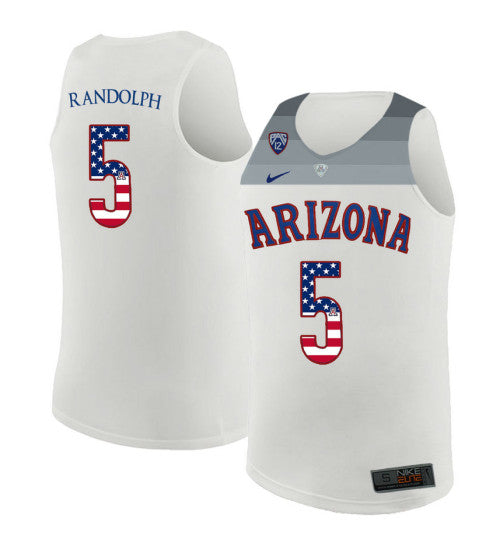 Arizona Wildcats 5 On Randolph College Basketball Jersey White 6221 retro stitched fan jersey RTJ6428 image 1