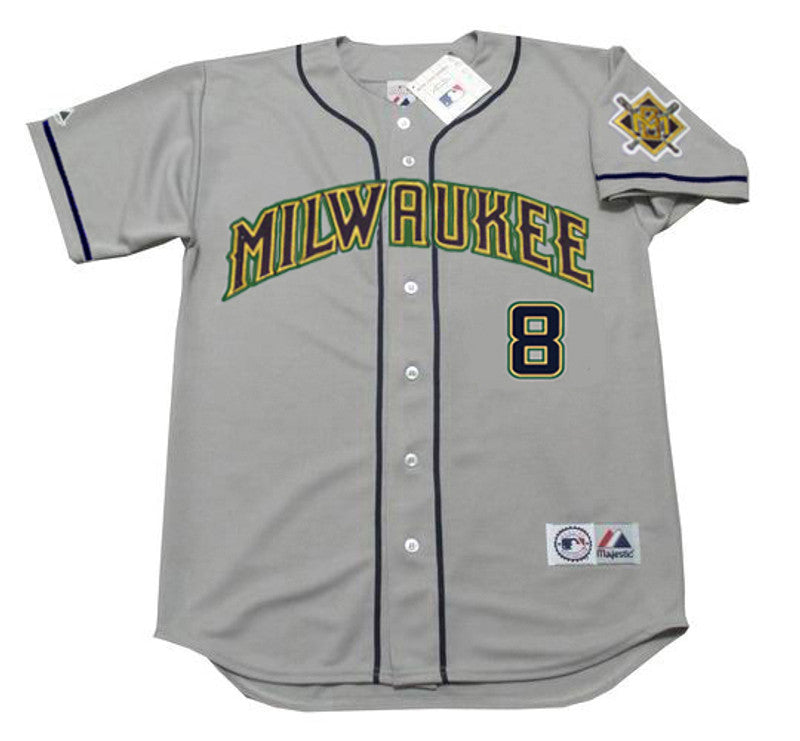 RB MB Milwaukee 1990s Away Throwback Baseball Stitched Jersey, Vintage Baseball Jersey, Retro Sewn Jersey