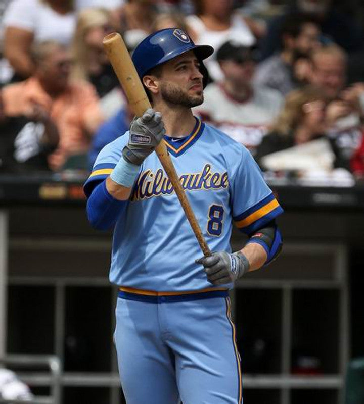 RB MB Milwaukee 1980s Away Throwback Baseball Stitched Jersey, Vintage Baseball Jersey, Retro Sewn Jersey