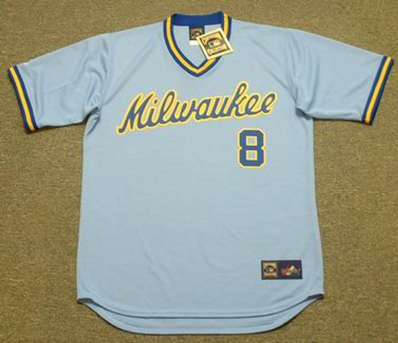 RB MB Milwaukee 1980s Away Throwback Baseball Stitched Jersey, Vintage Baseball Jersey, Retro Sewn Jersey