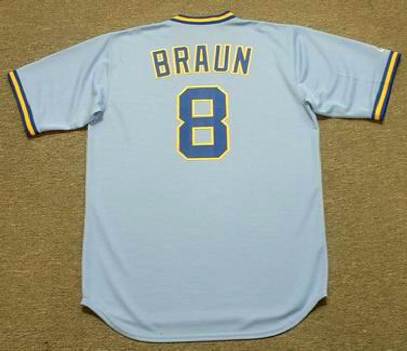 RB MB Milwaukee 1980s Away Throwback Baseball Stitched Jersey, Vintage Baseball Jersey, Retro Sewn Jersey
